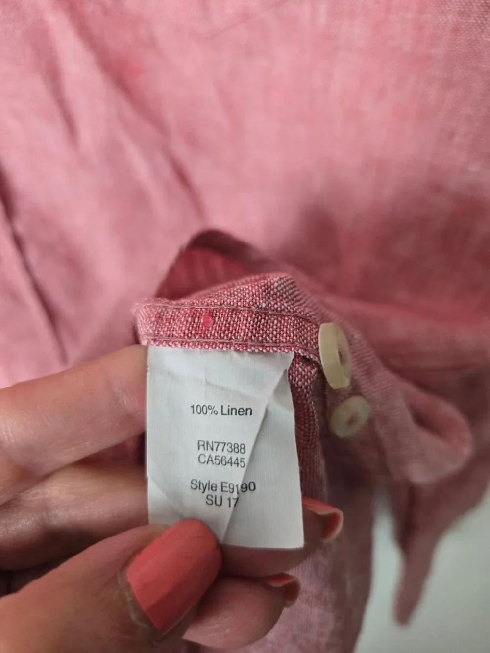 J.Crew Men's 100% Linen Slim Fit Long Sleeve Button-Up Shirt Size M Red